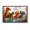 Stupell Industries Four Dinos By The Pond Floating Frame, design by Wumples